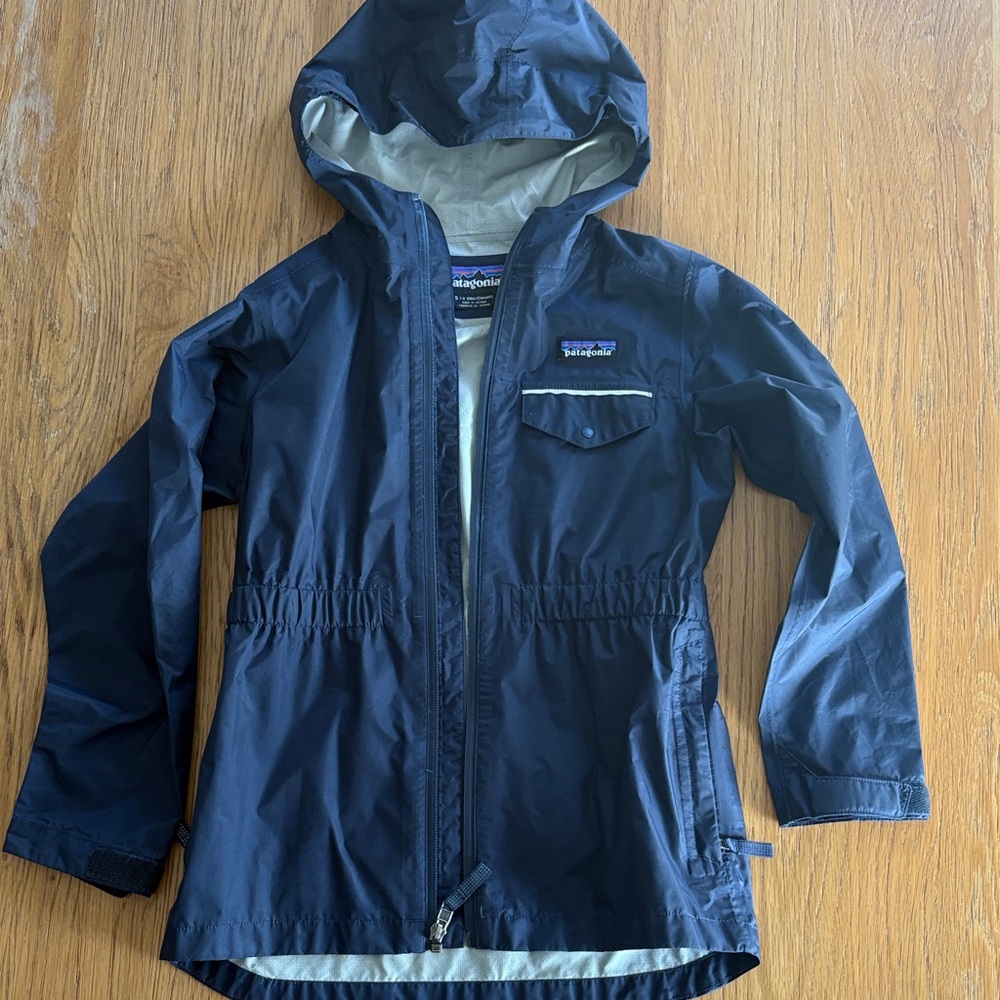 Patagonia Kids Navy Hooded Raincoat